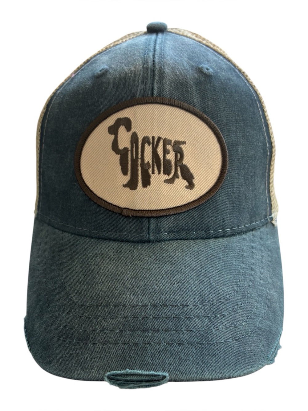 Adams Cocker Spaniel SnapBack Trucker Hat Dog Lover Casual Unisex Blue Tan OS